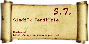 Sisák Terézia névjegykártya